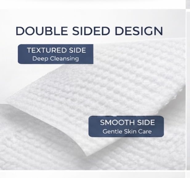 Clean Skin Towels Disposable Face Towels XL 50 Count, 10 x 12 Inch Extra Large, Ultra Soft Plant Based Facial Towels for Makeup Removal & Face Drying