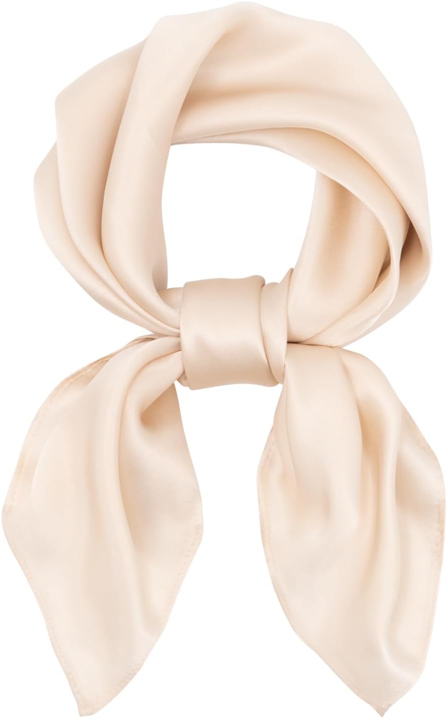 100% Mulberry Silk Scarf-Women's 21''/27''Square Silk Hair Head Scarf Neckerchief with Gift Packaged