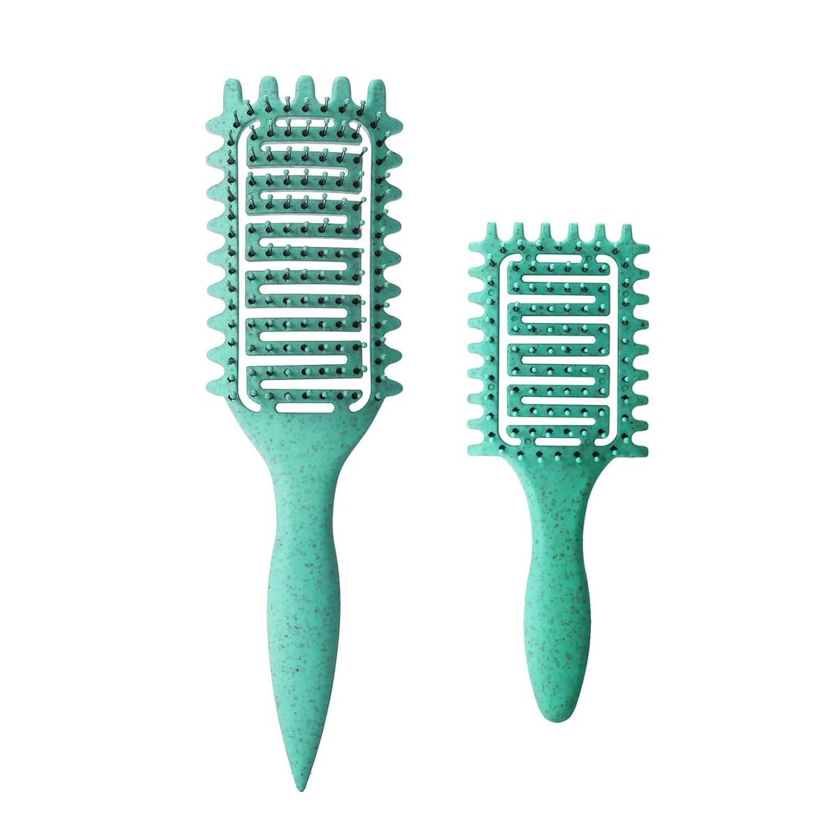 Curl Defining Brush for Curly Hair, Vented Detangling Hair Brush for Wet and Dry Styling, Curved Brush for Shaping and Smoothing Curl Clumps, Lightweight Hair Brush （Beige）