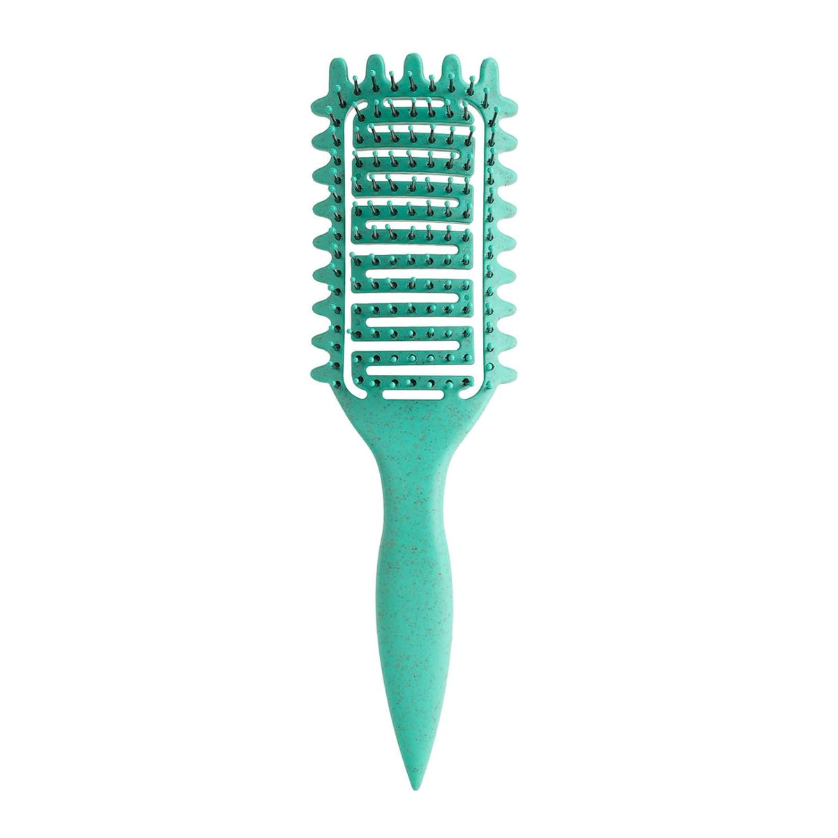 Curl Defining Brush for Curly Hair, Vented Detangling Hair Brush for Wet and Dry Styling, Curved Brush for Shaping and Smoothing Curl Clumps, Lightweight Hair Brush （Beige）