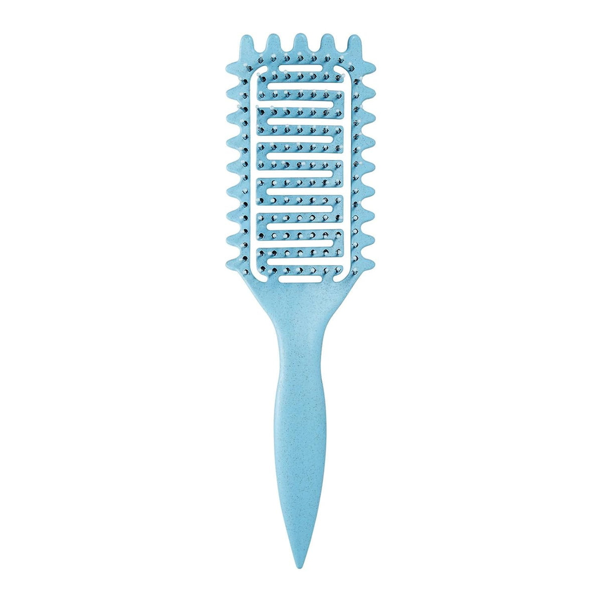 Curl Defining Brush for Curly Hair, Vented Detangling Hair Brush for Wet and Dry Styling, Curved Brush for Shaping and Smoothing Curl Clumps, Lightweight Hair Brush （Beige）