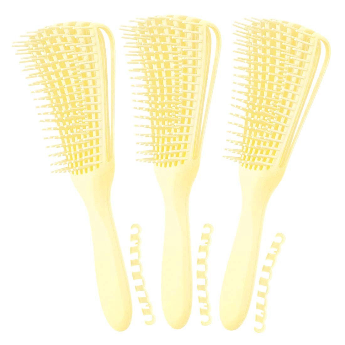 3 Pack Hair Detangler Brush for Afro America/African Textured 3a to 4c Kinky Wavy/Curly/Coily/Wet/Dry/Oil/Thick/Long Hair, Detangling Brush for Natural, Exfoliating Your Scalp for Beautiful