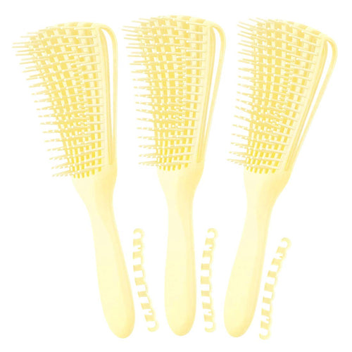 3 Pack Hair Detangler Brush for Afro America/African Textured 3a to 4c Kinky Wavy/Curly/Coily/Wet/Dry/Oil/Thick/Long Hair, Detangling Brush for Natural, Exfoliating Your Scalp for Beautiful