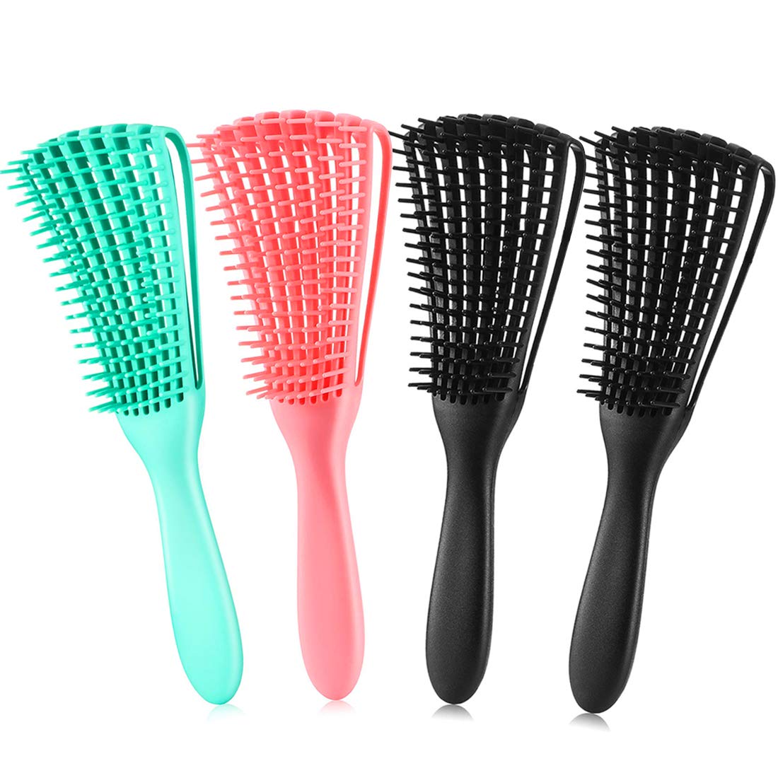 3 Pack Hair Detangler Brush for Afro America/African Textured 3a to 4c Kinky Wavy/Curly/Coily/Wet/Dry/Oil/Thick/Long Hair, Detangling Brush for Natural, Exfoliating Your Scalp for Beautiful