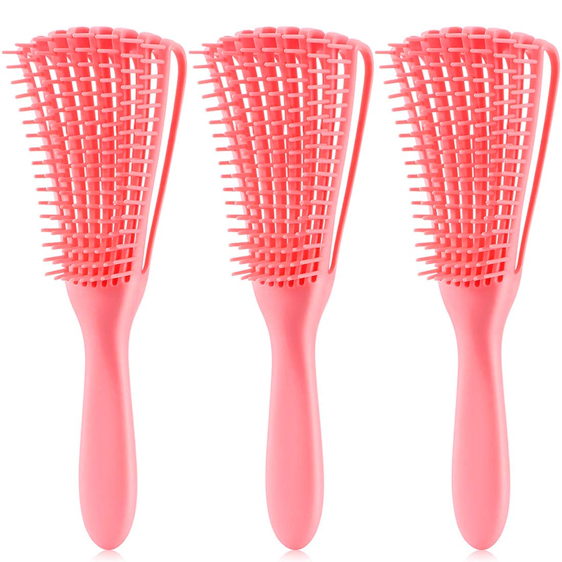 3 Pack Hair Detangler Brush for Afro America/African Textured 3a to 4c Kinky Wavy/Curly/Coily/Wet/Dry/Oil/Thick/Long Hair, Detangling Brush for Natural, Exfoliating Your Scalp for Beautiful