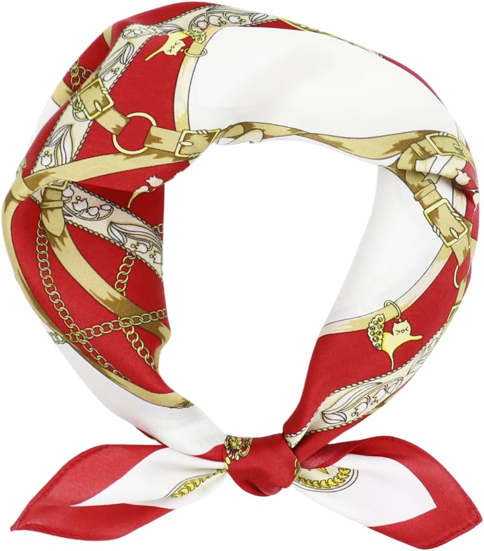 100% Mulberry Silk Scarf-Women's 21''/27''Square Silk Hair Head Scarf Neckerchief with Gift Packaged