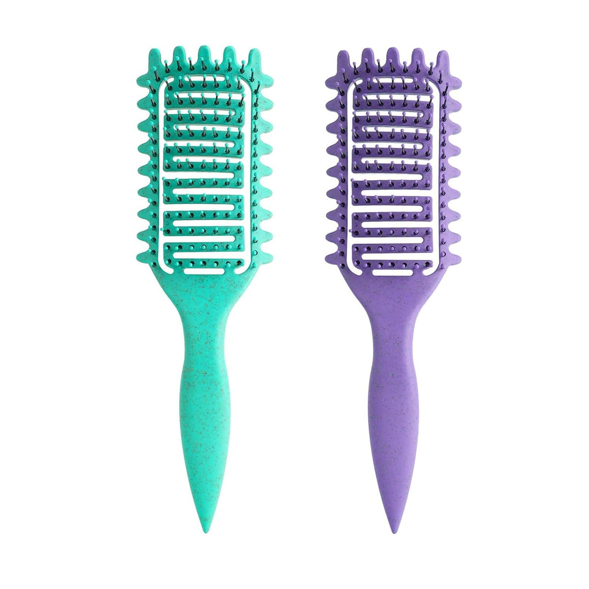 Curl Defining Brush for Curly Hair, Vented Detangling Hair Brush for Wet and Dry Styling, Curved Brush for Shaping and Smoothing Curl Clumps, Lightweight Hair Brush （Beige）