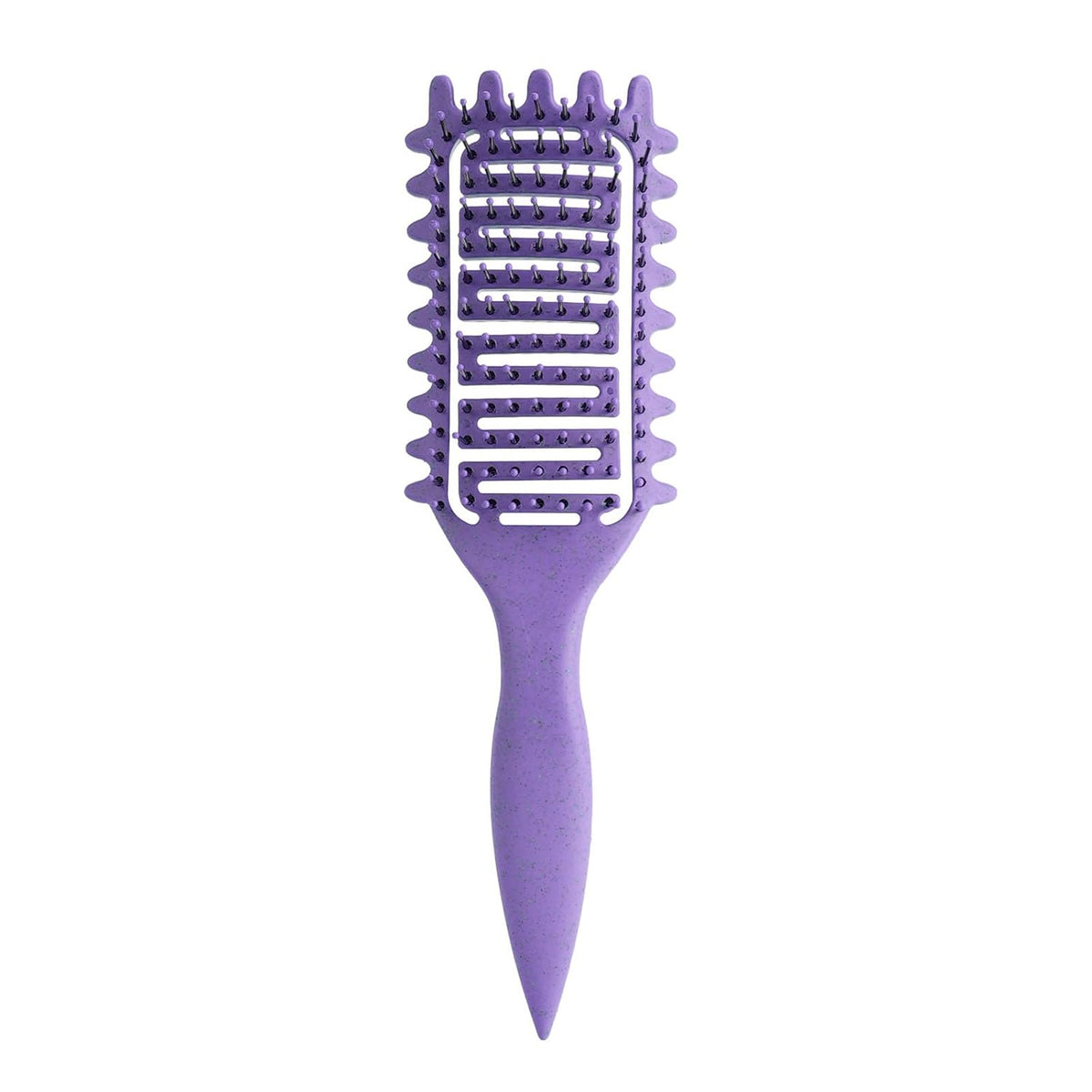 Curl Defining Brush for Curly Hair, Vented Detangling Hair Brush for Wet and Dry Styling, Curved Brush for Shaping and Smoothing Curl Clumps, Lightweight Hair Brush （Beige）
