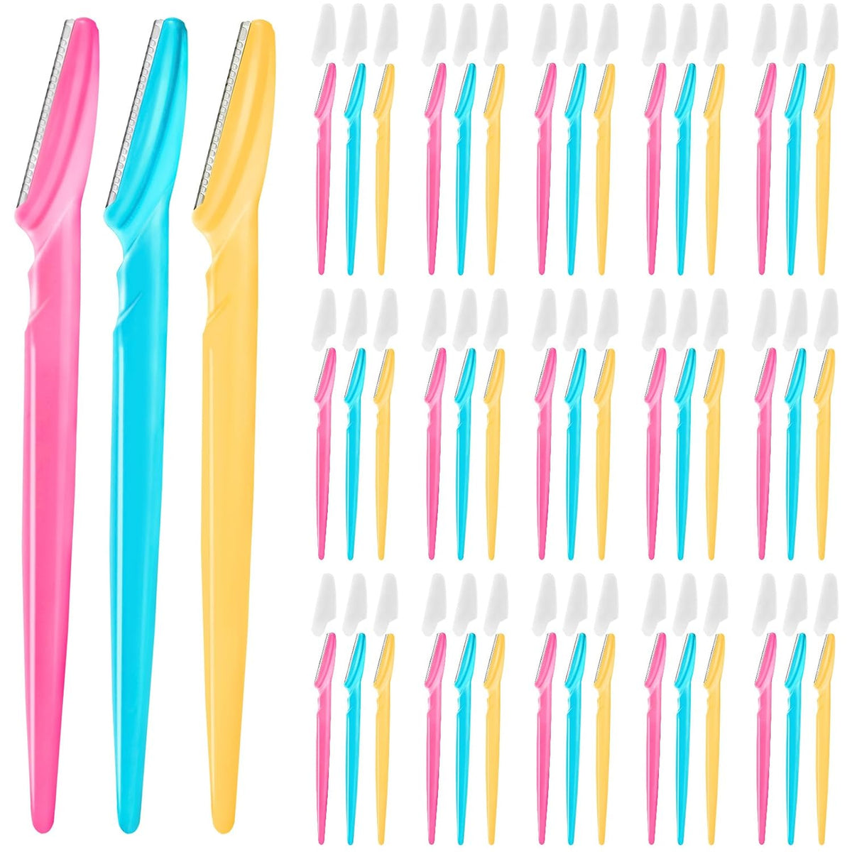 Eyebrow Razor, Face Razors for Women Men Multipurpose Exfoliating Face Shaver Facial Hair Removal Tools Eyebrow Trimmer with Protective Cover 12 Pcs