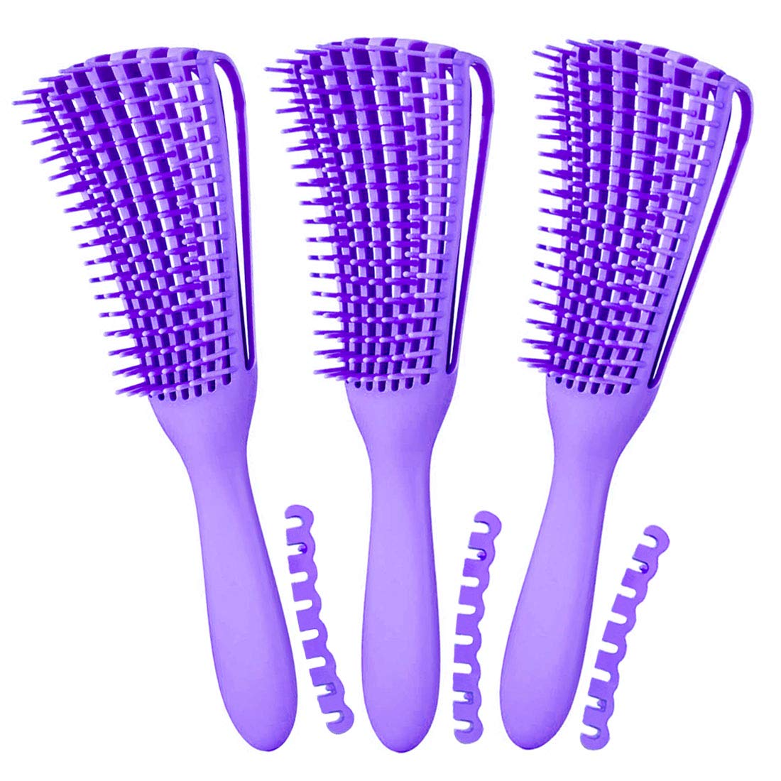 3 Pack Hair Detangler Brush for Afro America/African Textured 3a to 4c Kinky Wavy/Curly/Coily/Wet/Dry/Oil/Thick/Long Hair, Detangling Brush for Natural, Exfoliating Your Scalp for Beautiful