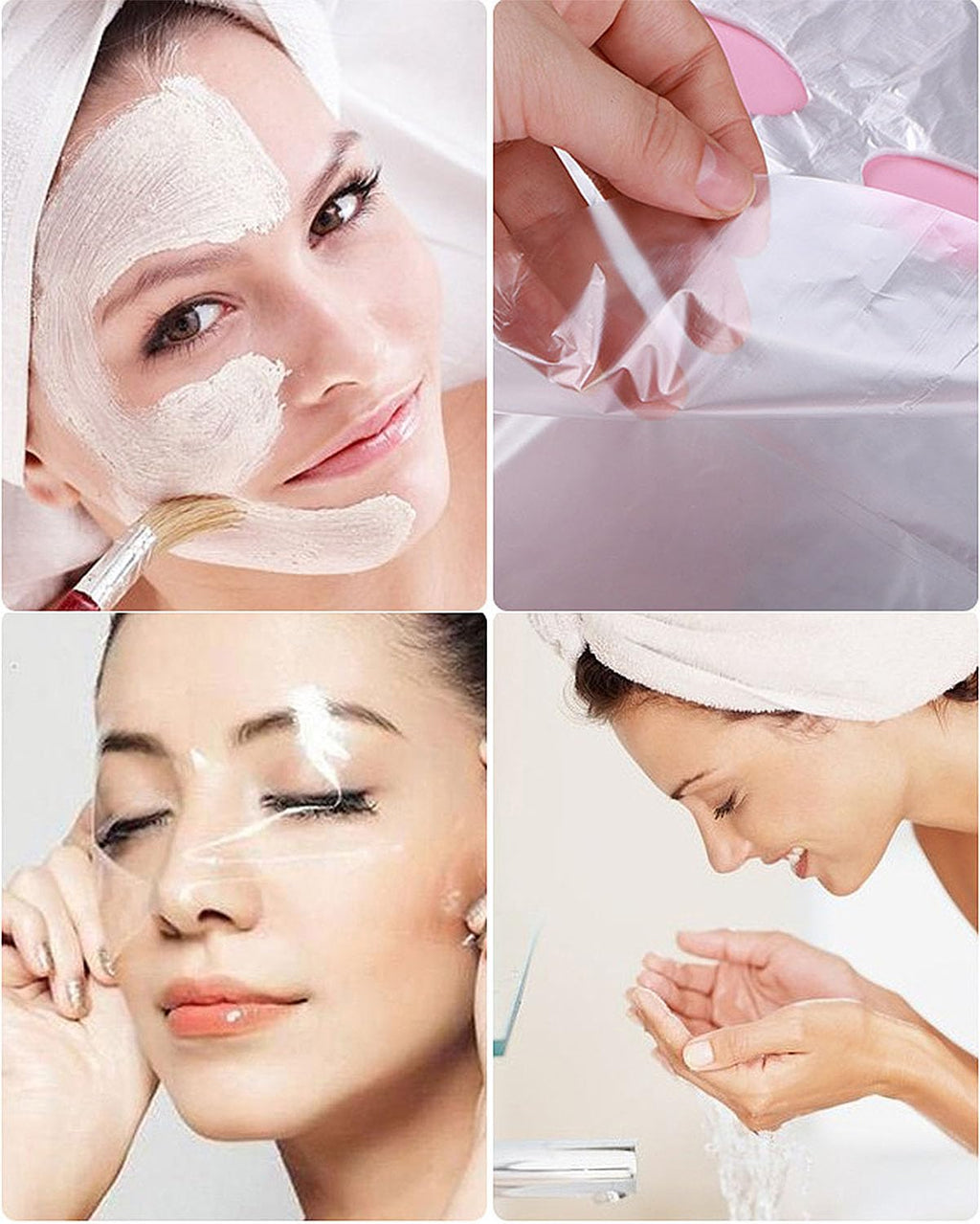 400-Pack Disposable Face Mask Sheets DIY Transparent Plastic Facial Wrap for Enhanced Skincare & At-Home Spa Skincare Preservative DIY Clear Spa Facial Sheet Mask Thin Plastic Wrap Moisture Retention