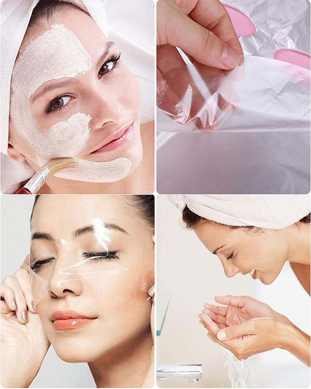 400-Pack Disposable Face Mask Sheets DIY Transparent Plastic Facial Wrap for Enhanced Skincare & At-Home Spa Skincare Preservative DIY Clear Spa Facial Sheet Mask Thin Plastic Wrap Moisture Retention
