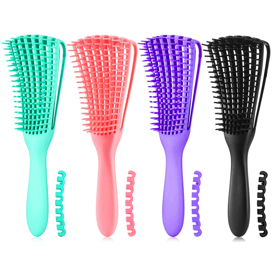 3 Pack Hair Detangler Brush for Afro America/African Textured 3a to 4c Kinky Wavy/Curly/Coily/Wet/Dry/Oil/Thick/Long Hair, Detangling Brush for Natural, Exfoliating Your Scalp for Beautiful
