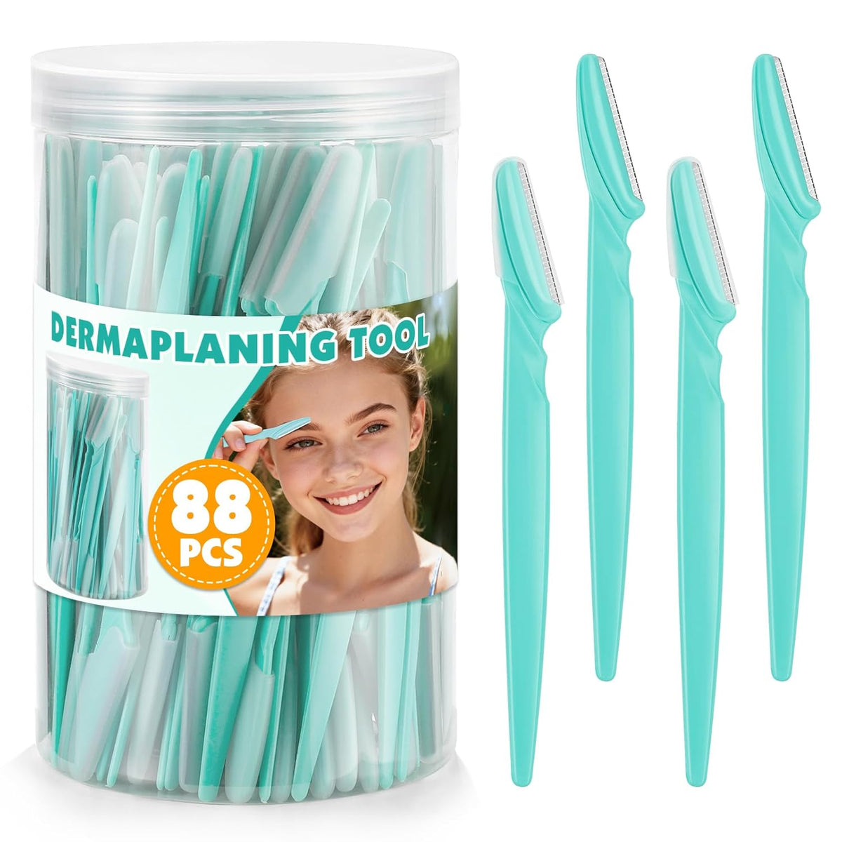 100 Pcs Eyebrow and Face Razors for Women and Men, Multi-Color Facial Shavers with Protective Covers, Safe for Beginners
