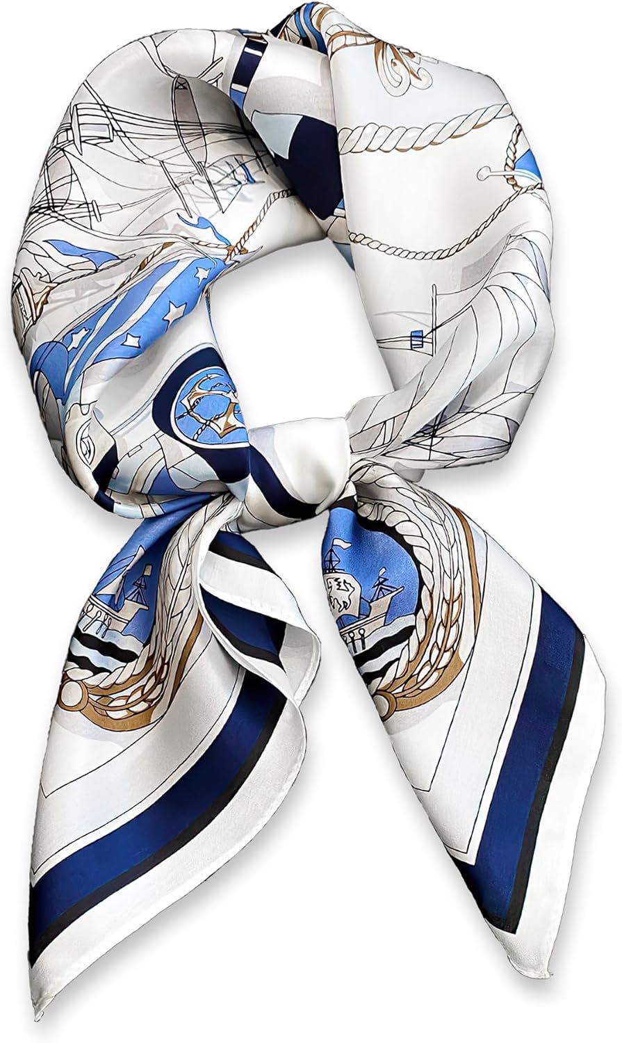 100% Mulberry Silk Scarf-Women's 21''/27''Square Silk Hair Head Scarf Neckerchief with Gift Packaged