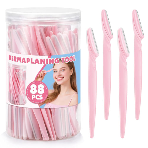 100 Pcs Eyebrow and Face Razors for Women and Men, Multi-Color Facial Shavers with Protective Covers, Safe for Beginners