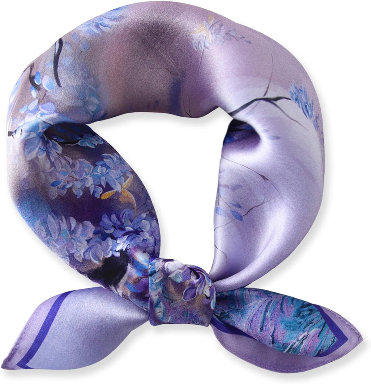 100% Mulberry Silk Scarf-Women's 21''/27''Square Silk Hair Head Scarf Neckerchief with Gift Packaged