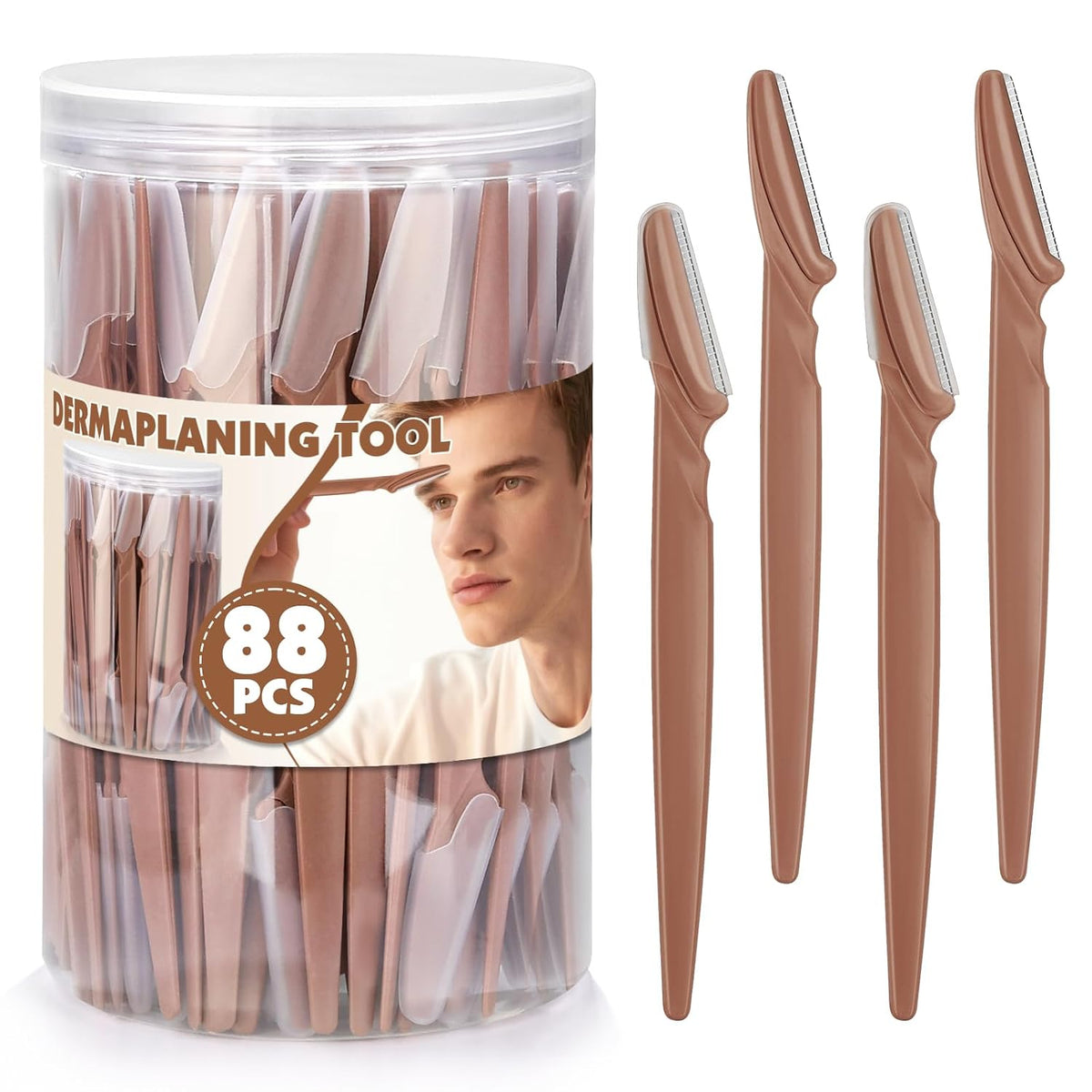 100 Pcs Eyebrow and Face Razors for Women and Men, Multi-Color Facial Shavers with Protective Covers, Safe for Beginners