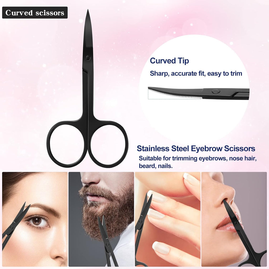 Eyebrow Razor, Eyebrow Kit, 5 in 1 Eyebrow Trimmer, Eyebrow Grooming Set for Women and Men, Including Comb Tweezers, Scissors, Brow Razors, Brush for Eyebrow Eyelash Extensions