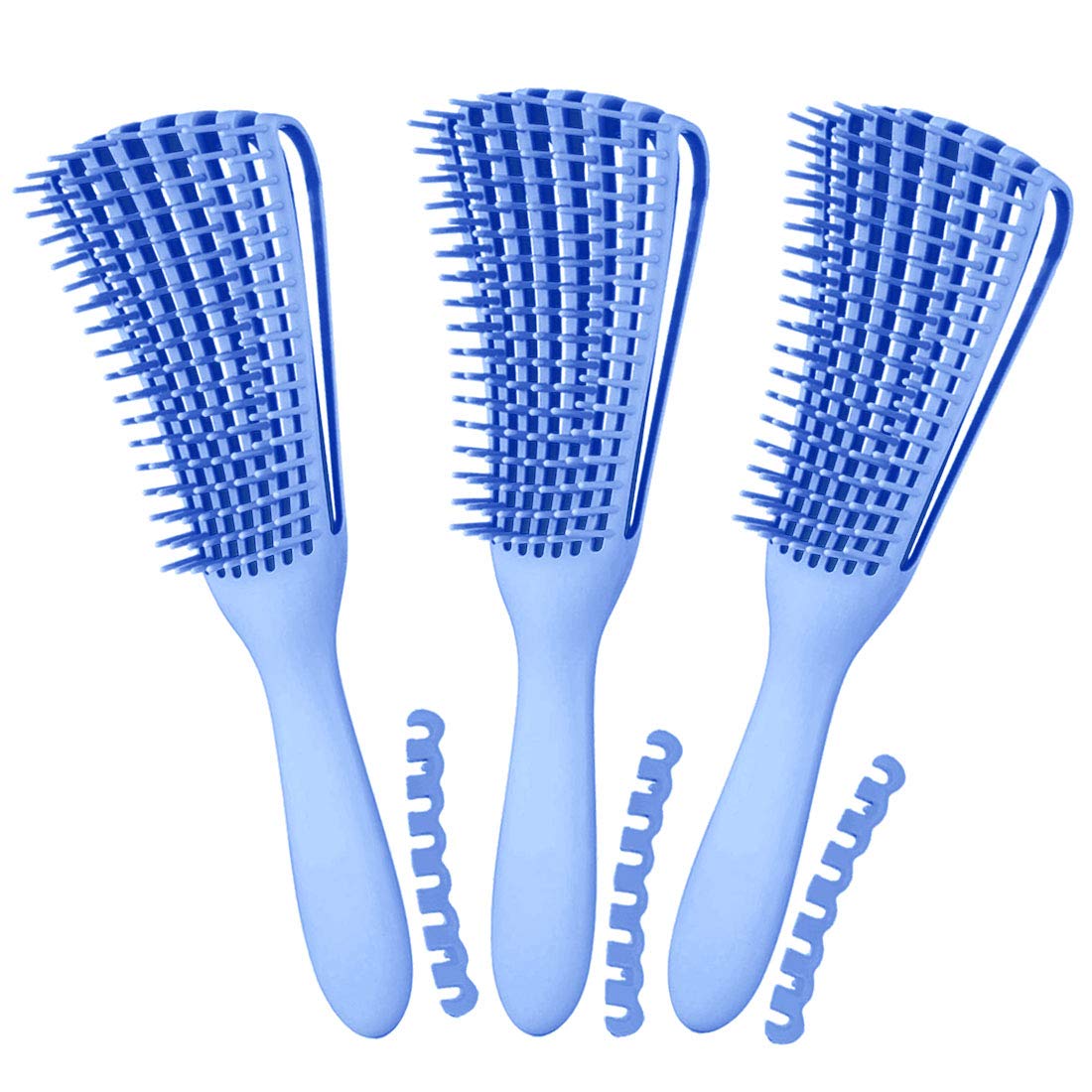 3 Pack Hair Detangler Brush for Afro America/African Textured 3a to 4c Kinky Wavy/Curly/Coily/Wet/Dry/Oil/Thick/Long Hair, Detangling Brush for Natural, Exfoliating Your Scalp for Beautiful
