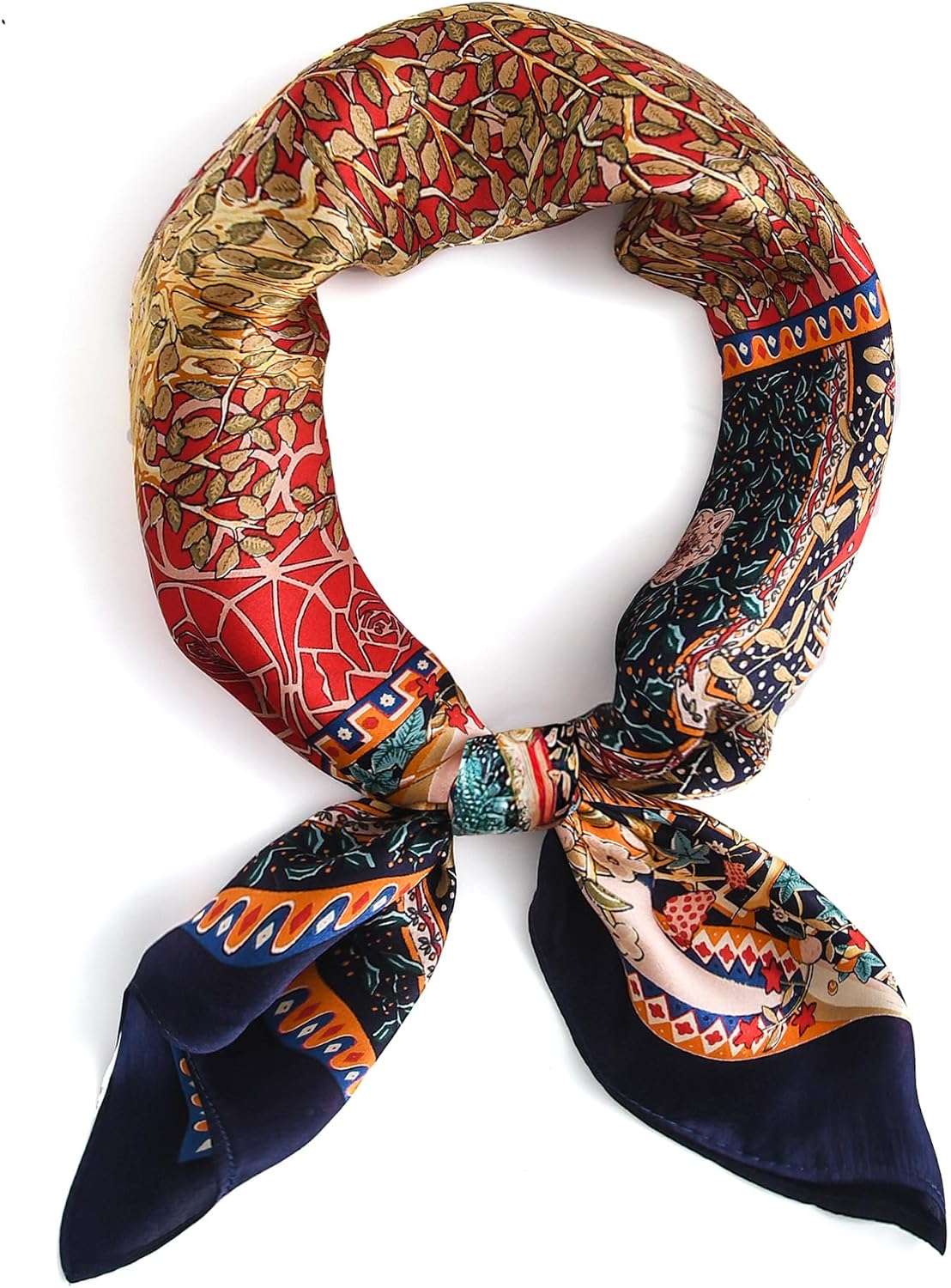 100% Mulberry Silk Scarf-Women's 21''/27''Square Silk Hair Head Scarf Neckerchief with Gift Packaged