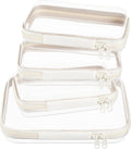 4 pcs Clear Zipper Pouches,Hard Shell Zipper Case, Toiletry Bag for Travel, CLear Diaper Bag, Toiletry Pouch, Travel Organizer, Cosmetic Bag,Toy Storage Bins (M+3S)