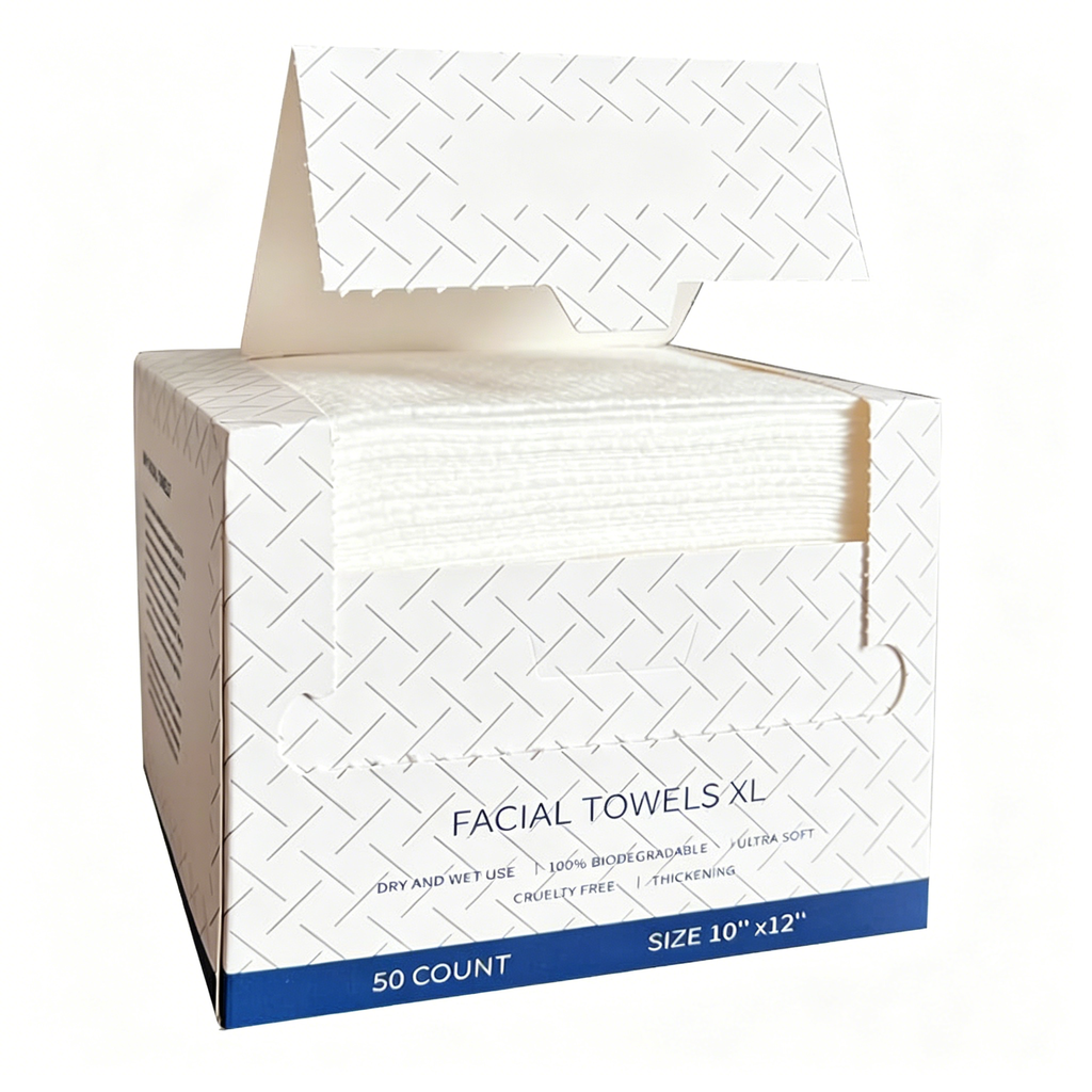Disposable Face Towels 10"×12" Makeup Remover and Clean Soft and Thick Dry Wipes Facial Tissue XL Towelettes 100 Count