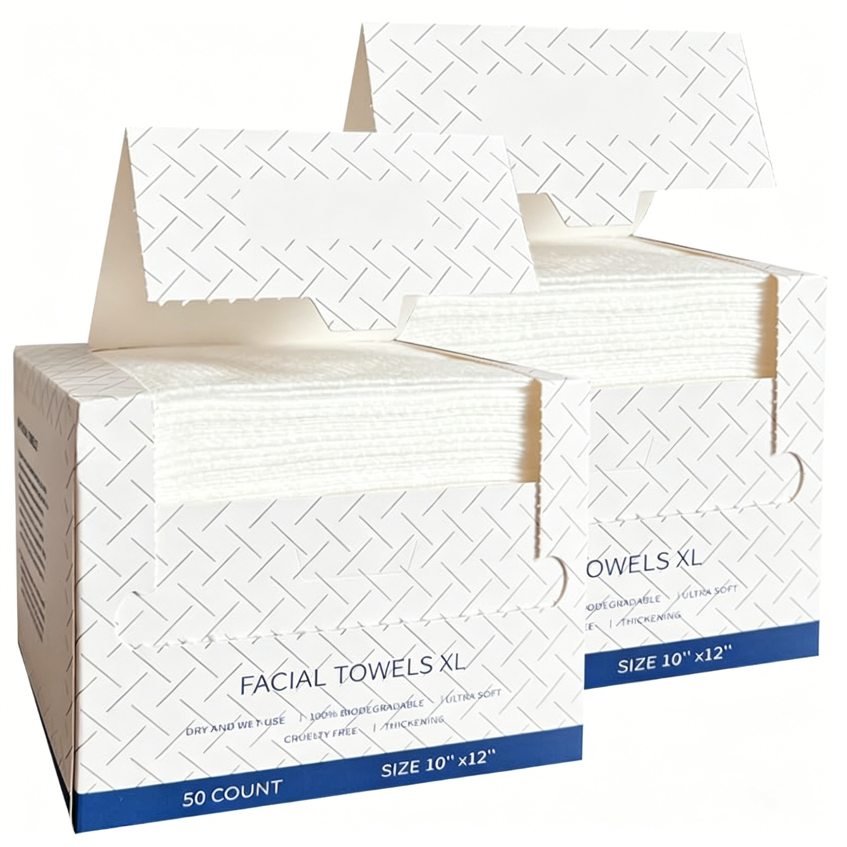 Disposable Face Towels 10"×12" Makeup Remover and Clean Soft and Thick Dry Wipes Facial Tissue XL Towelettes 100 Count
