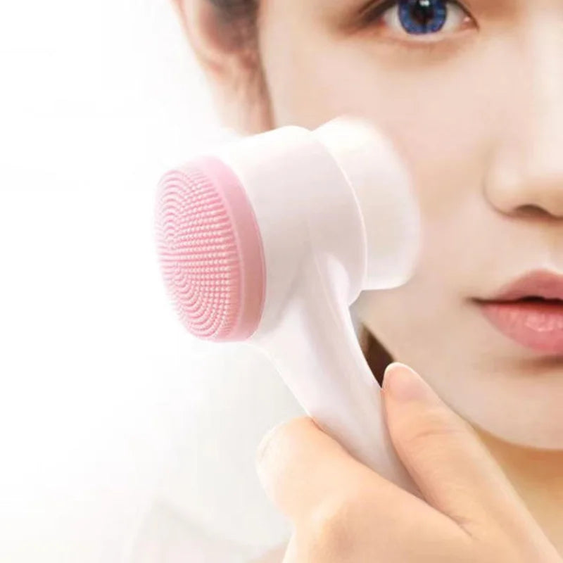 Double-Sided Silicone Facial Cleansing Brush