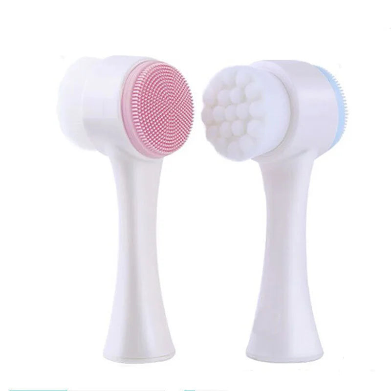 Double-Sided Silicone Facial Cleansing Brush